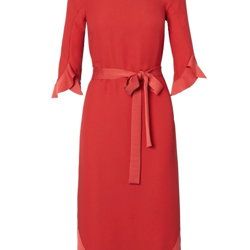 Banana Republic Vibrant Red Long Sleeve Dress